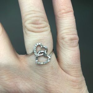 Sterling Silver Hearts Ring